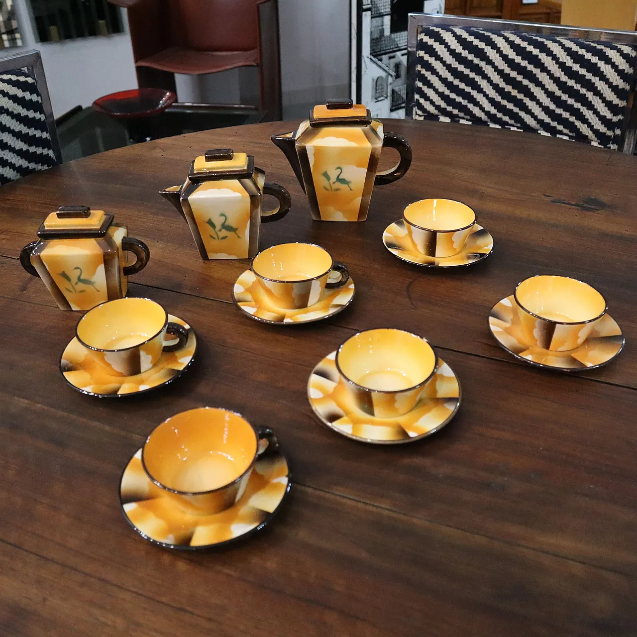 Coffee Service Art Deco Ceramica Carraresi Lucchesi, 30s 1