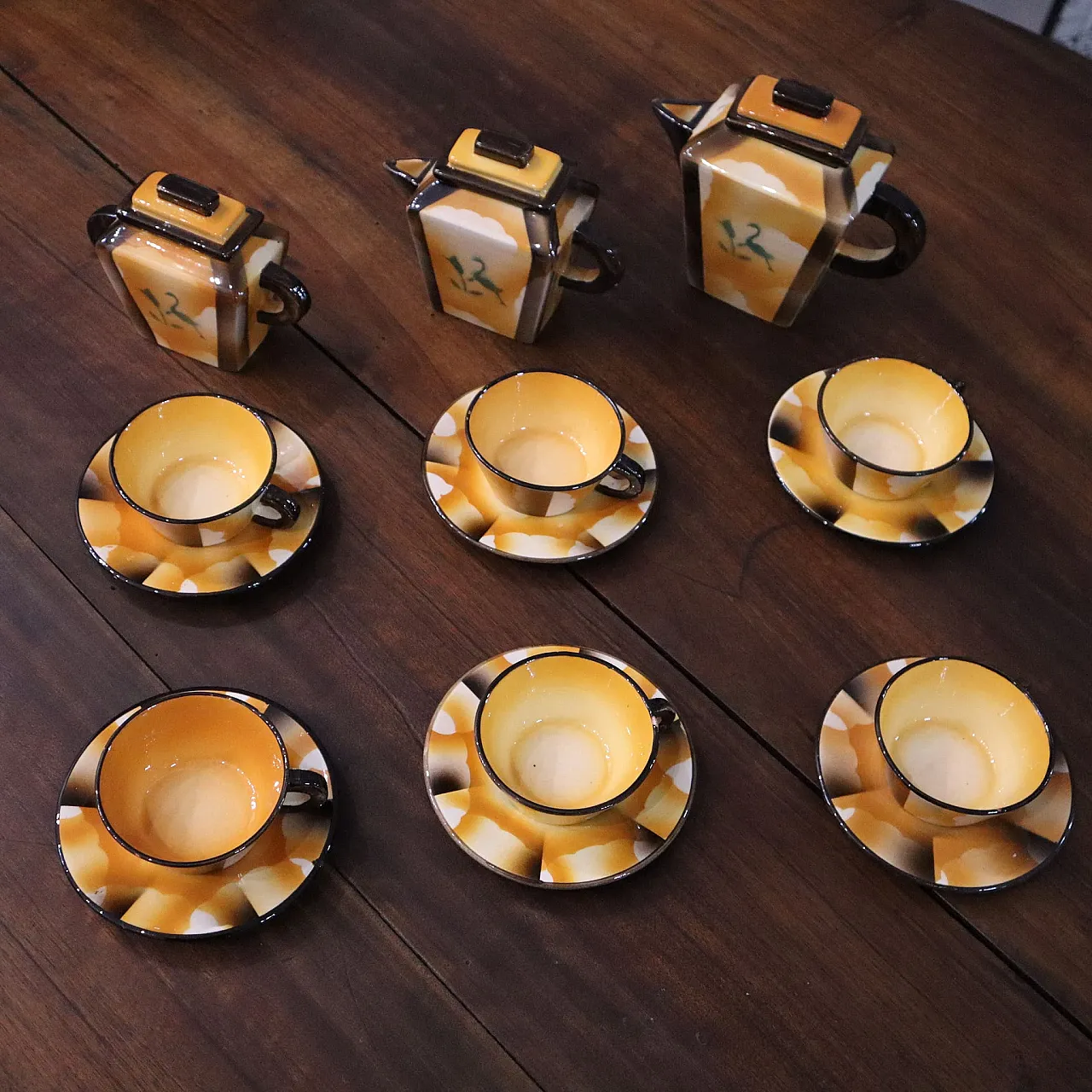 Servizio da caffè Art Deco ceramica Carraresi Lucchesi, anni '30 2