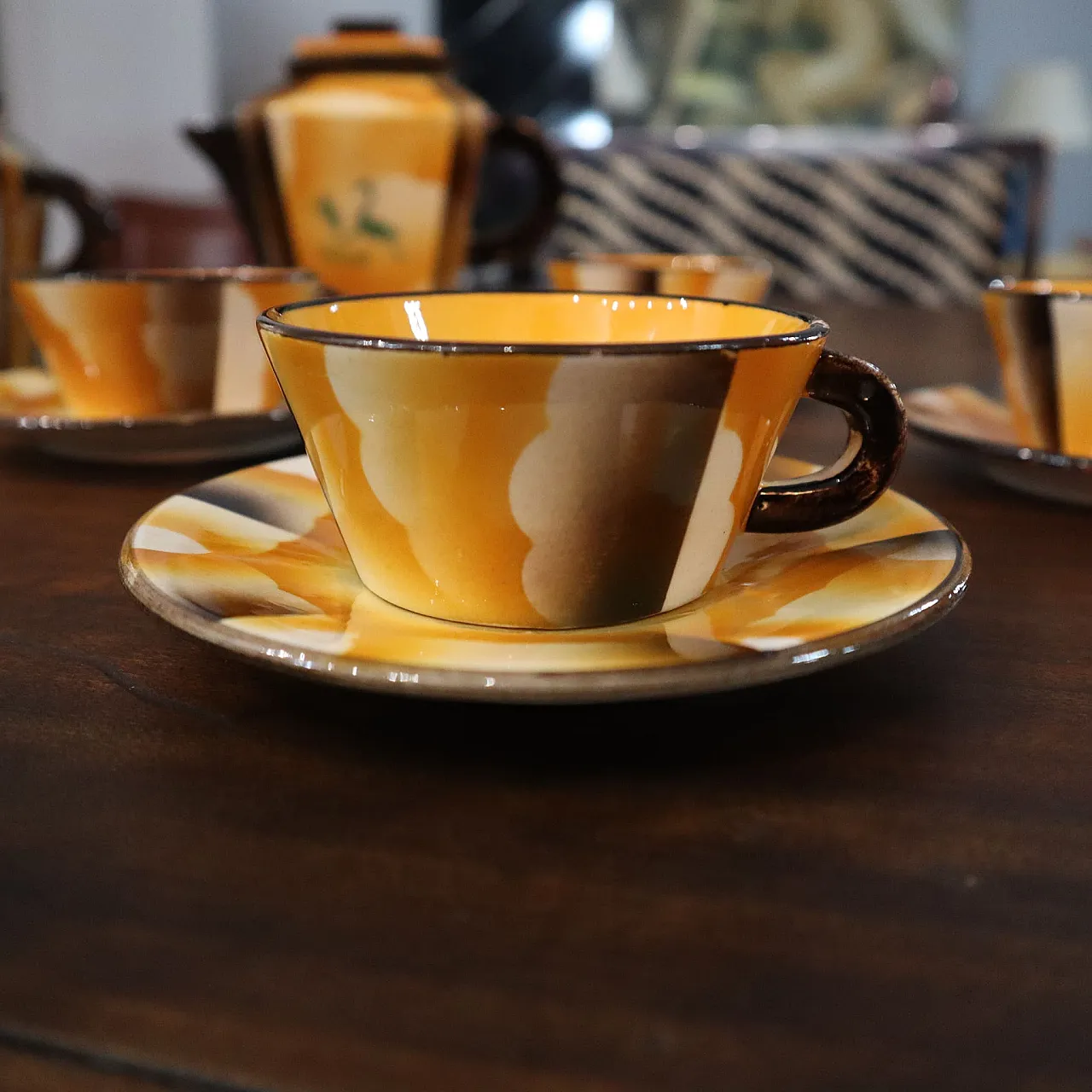 Servizio da caffè Art Deco ceramica Carraresi Lucchesi, anni '30 7