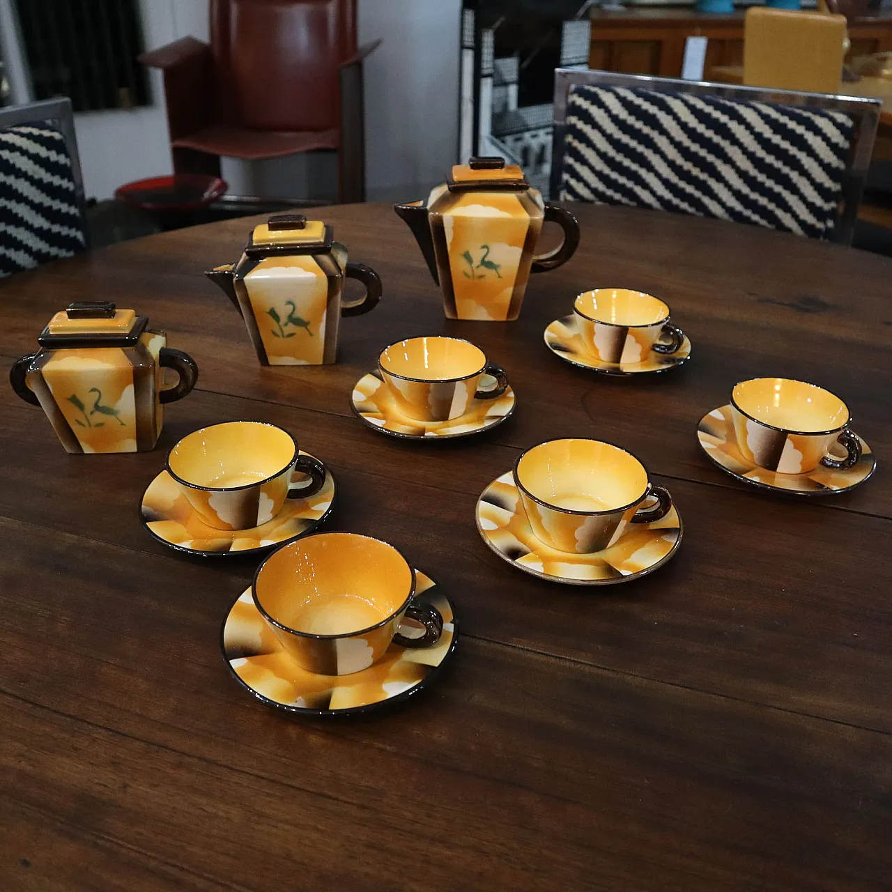 Servizio da caffè Art Deco ceramica Carraresi Lucchesi, anni '30 8