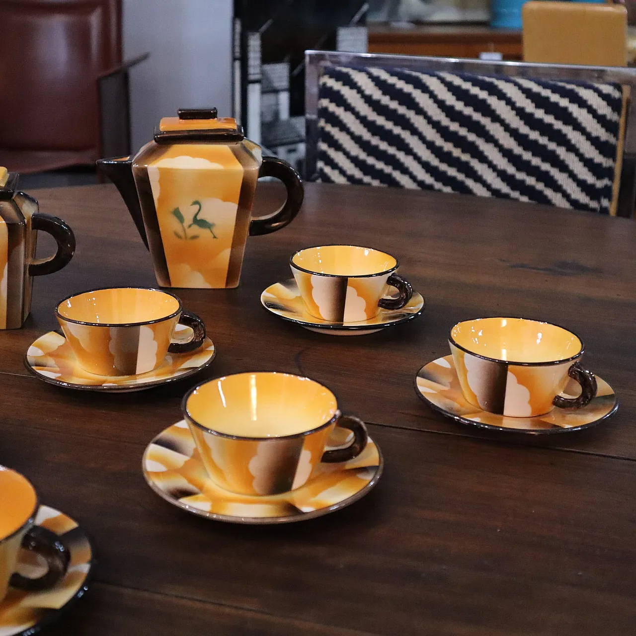 Servizio da caffè Art Deco ceramica Carraresi Lucchesi, anni '30 11