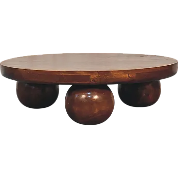 Ball table in solid mango and chestnut wood, 2000