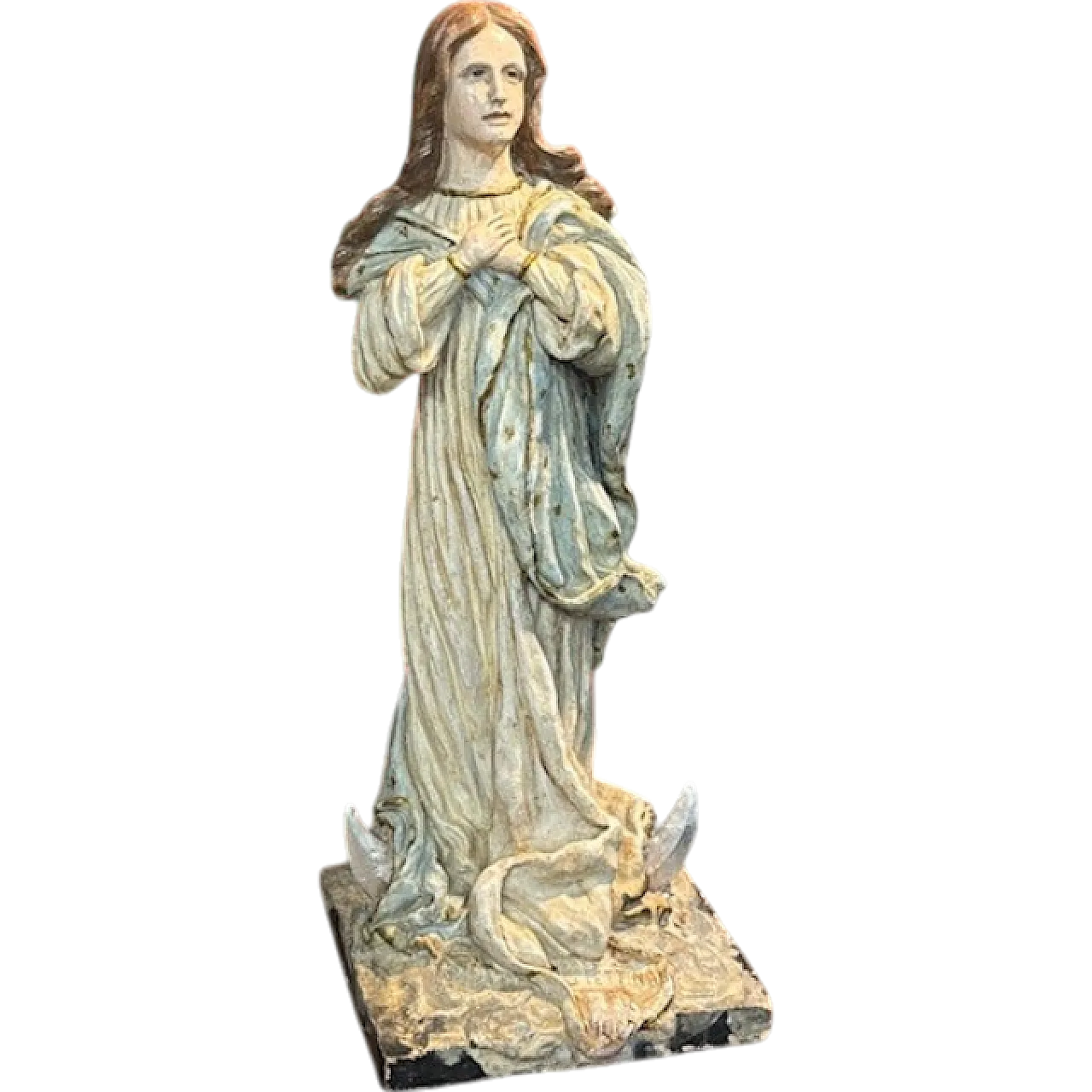 Terracotta sculpture painted Madonna Immacolata, 1827 13