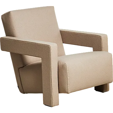 Poltrona 637 Utrecht di T. G. Rietveld per Cassina in lana beige, 2000