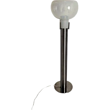 Glass and aluminium floor lamp by Tony Zuccheri for Mazzega, 1970s