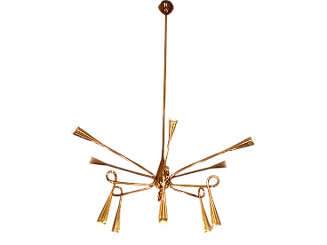 Brass chandelier, 60s