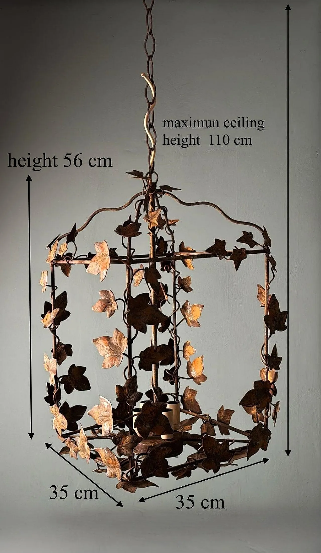 Florentine rustic style wrought iron chandelier, 1970s 19