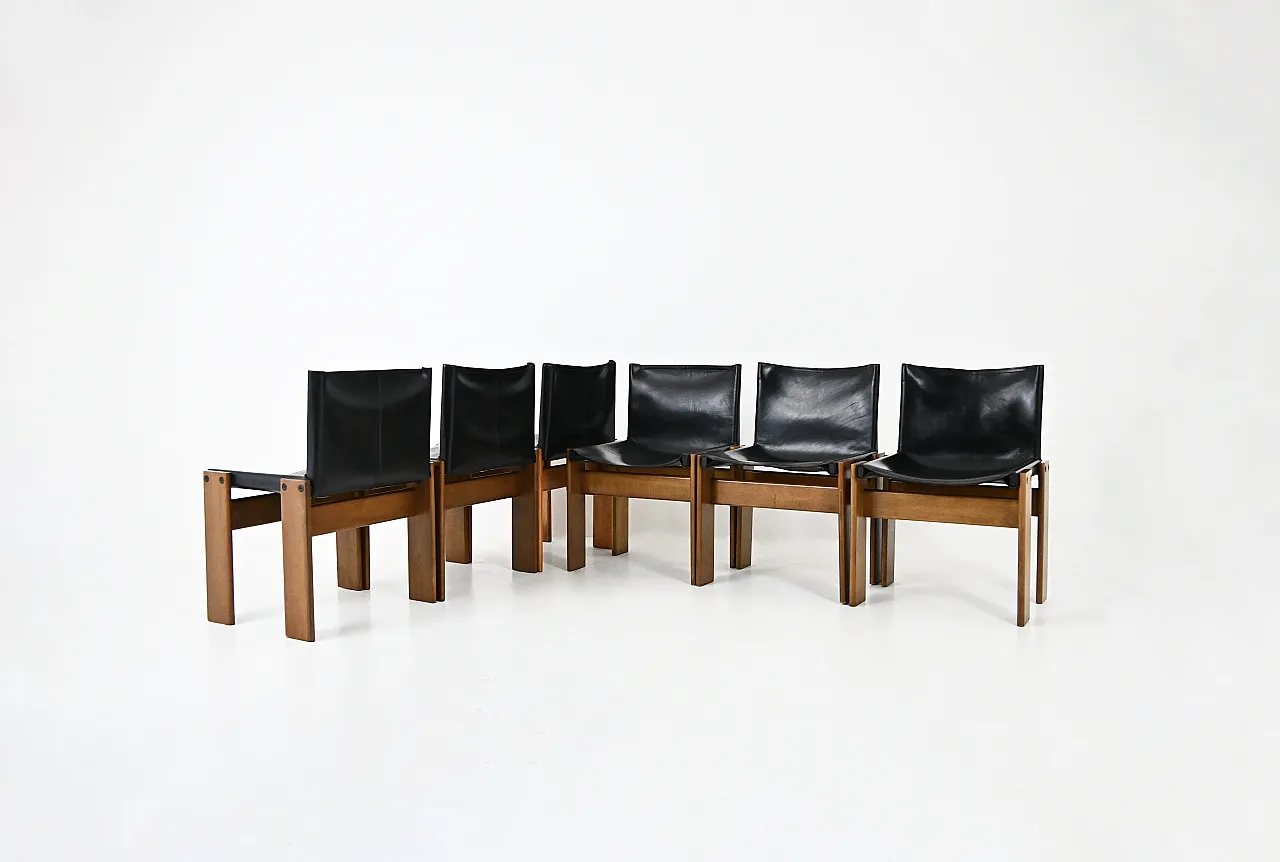 6 Monk chairs by Afra & Tobia Scarpa for Molteni, 1970s 1