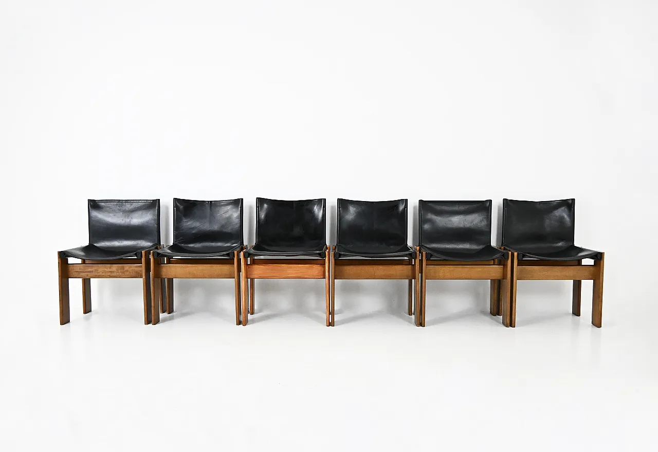 6 Monk chairs by Afra & Tobia Scarpa for Molteni, 1970s 3