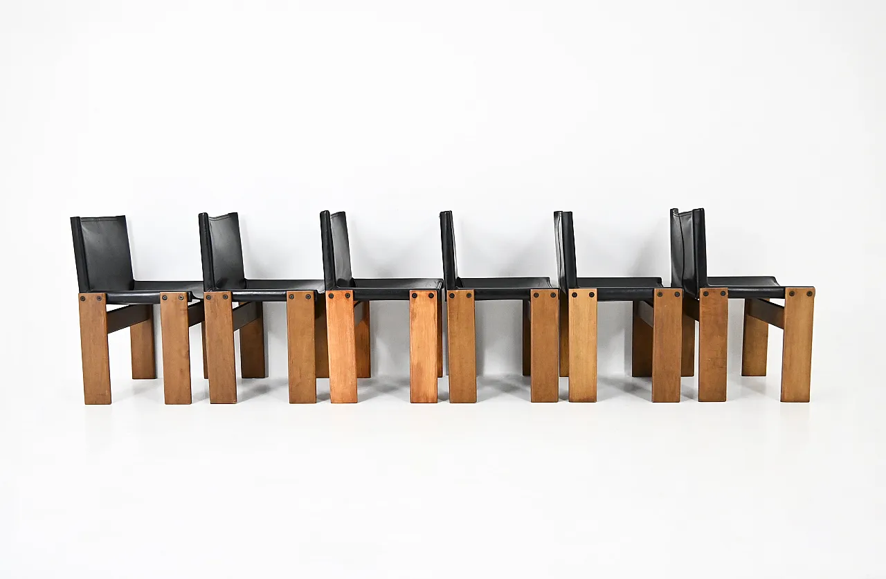 6 Monk chairs by Afra & Tobia Scarpa for Molteni, 1970s 4