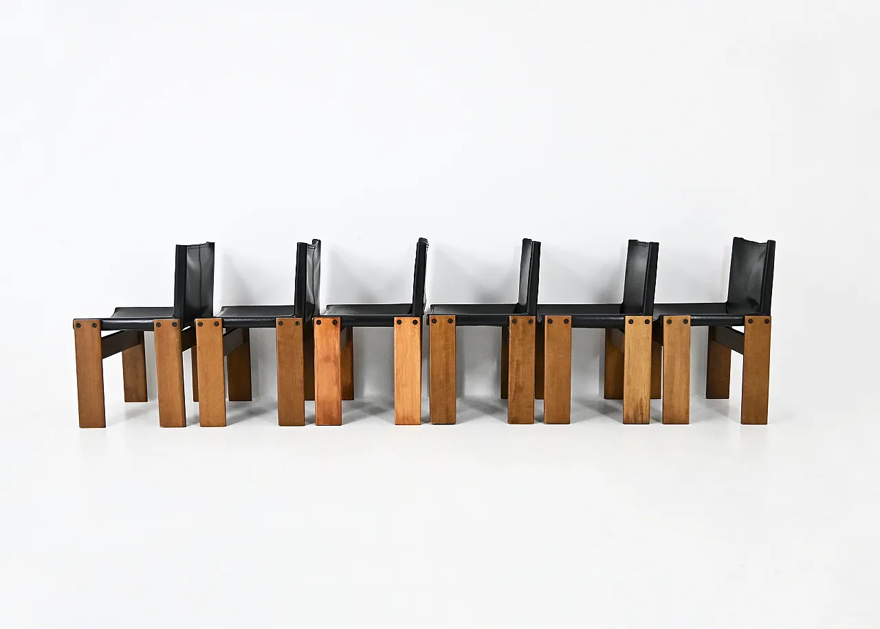 6 Monk chairs by Afra & Tobia Scarpa for Molteni, 1970s 6