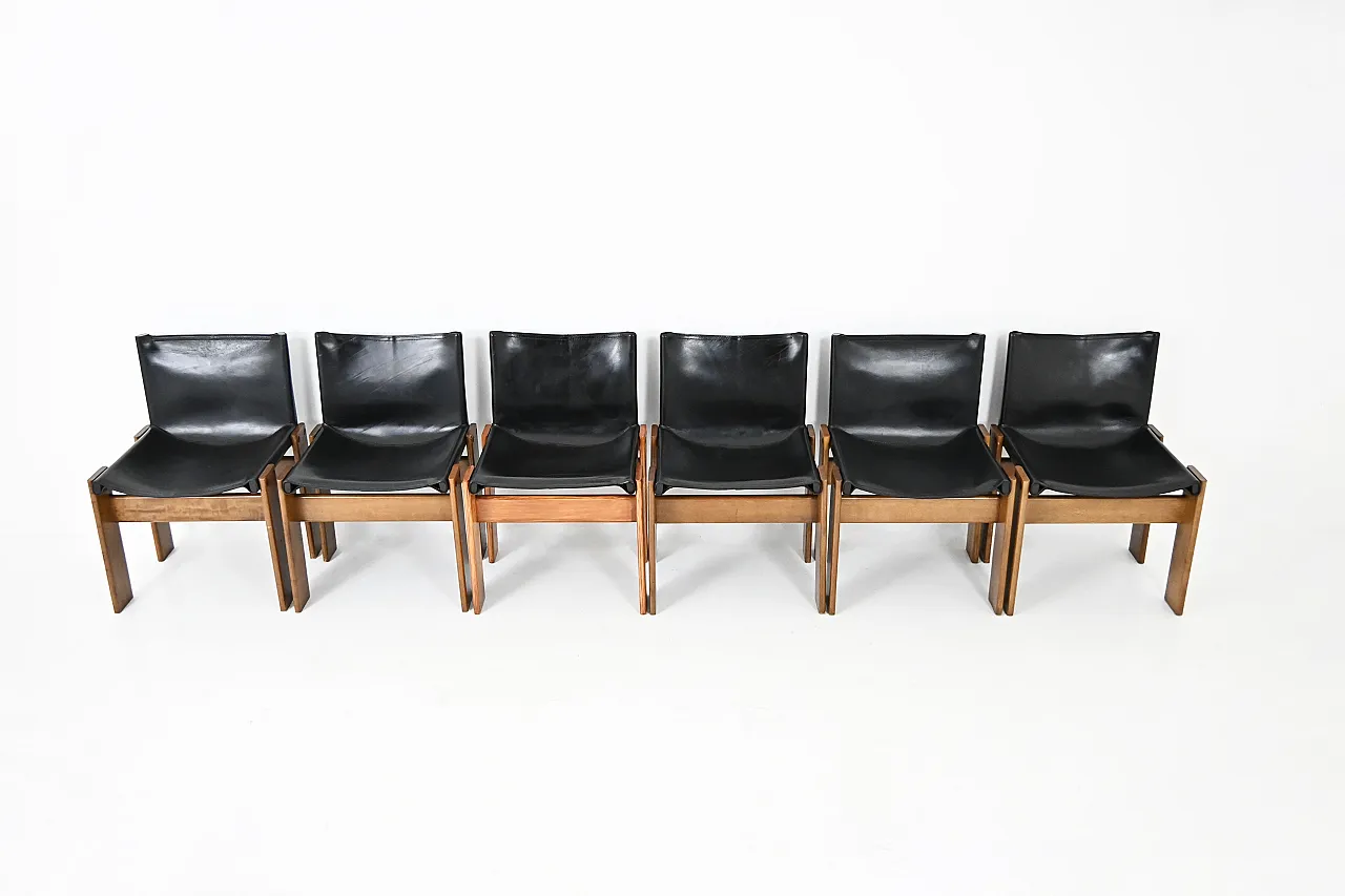 6 Monk chairs by Afra & Tobia Scarpa for Molteni, 1970s 7