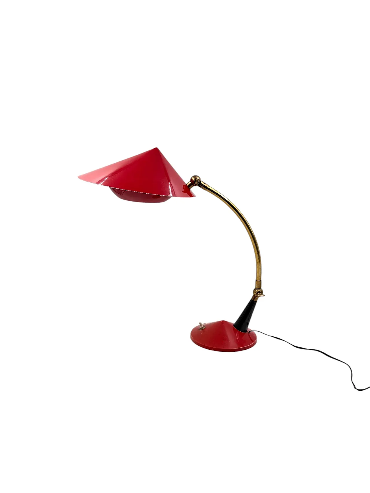 Mid century red desk Lamp, Stilux Milan Italy 1960 ca. 4