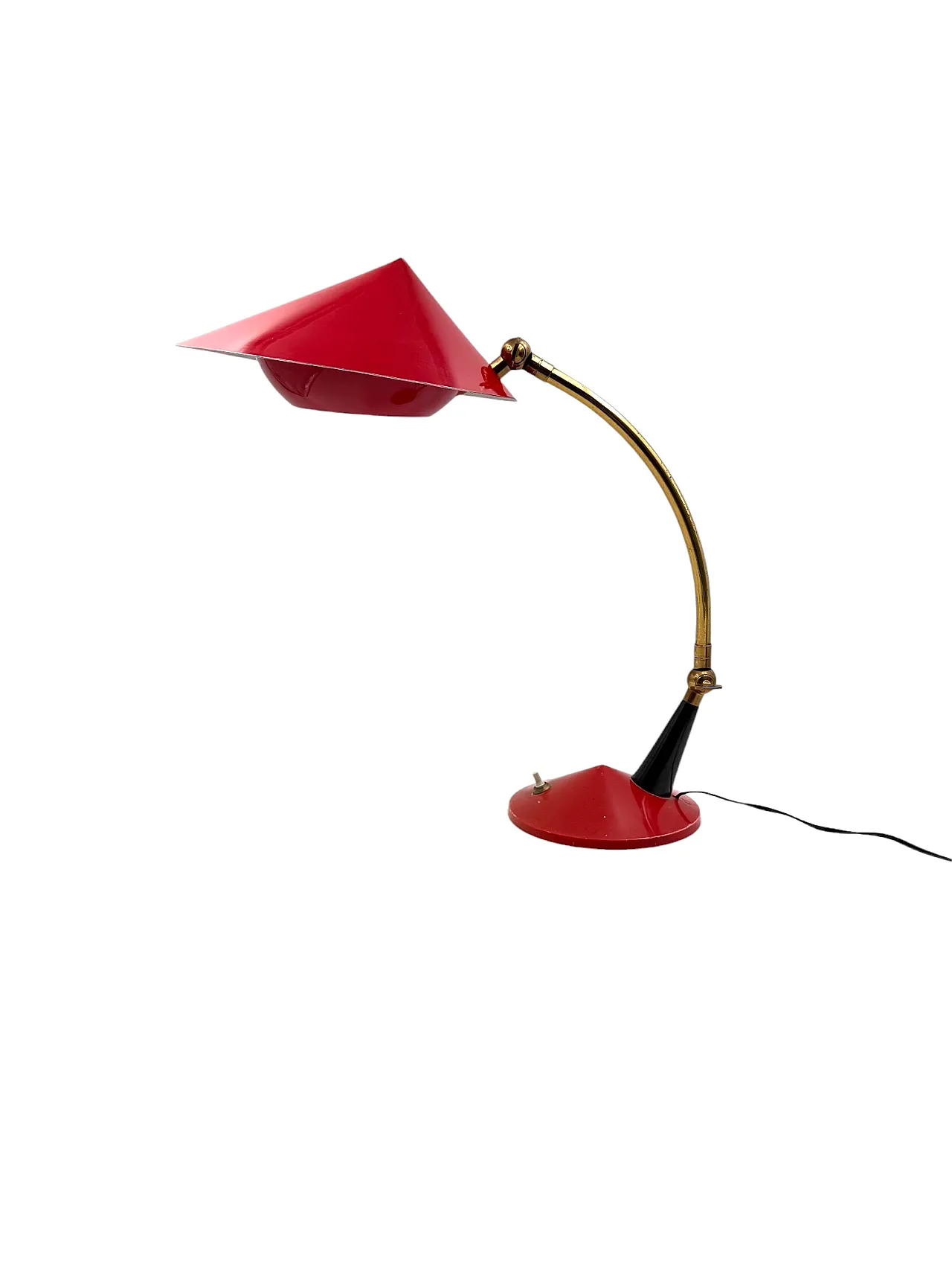 Mid century red desk Lamp, Stilux Milan Italy 1960 ca. 5