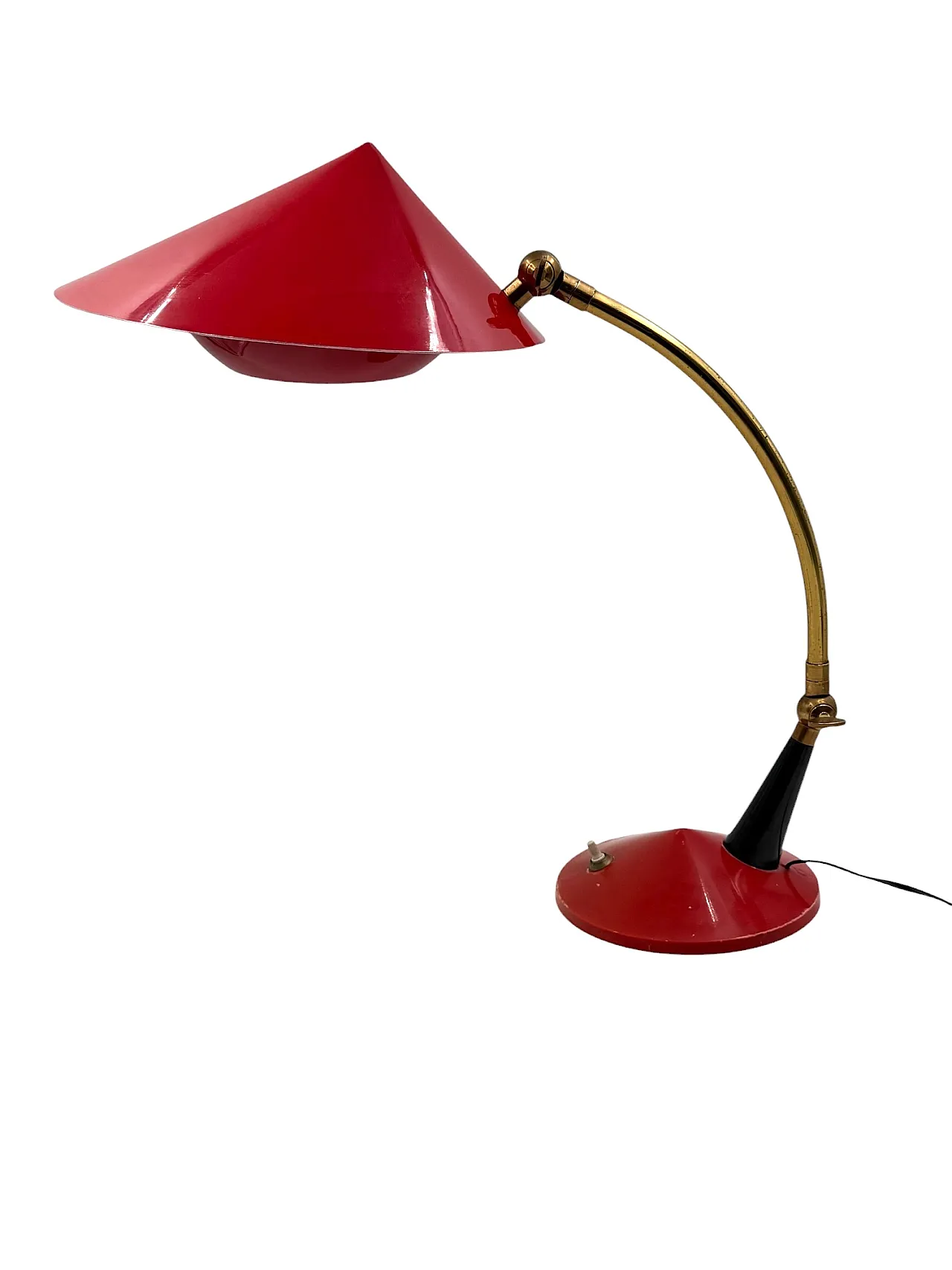 Mid century red desk Lamp, Stilux Milan Italy 1960 ca. 7