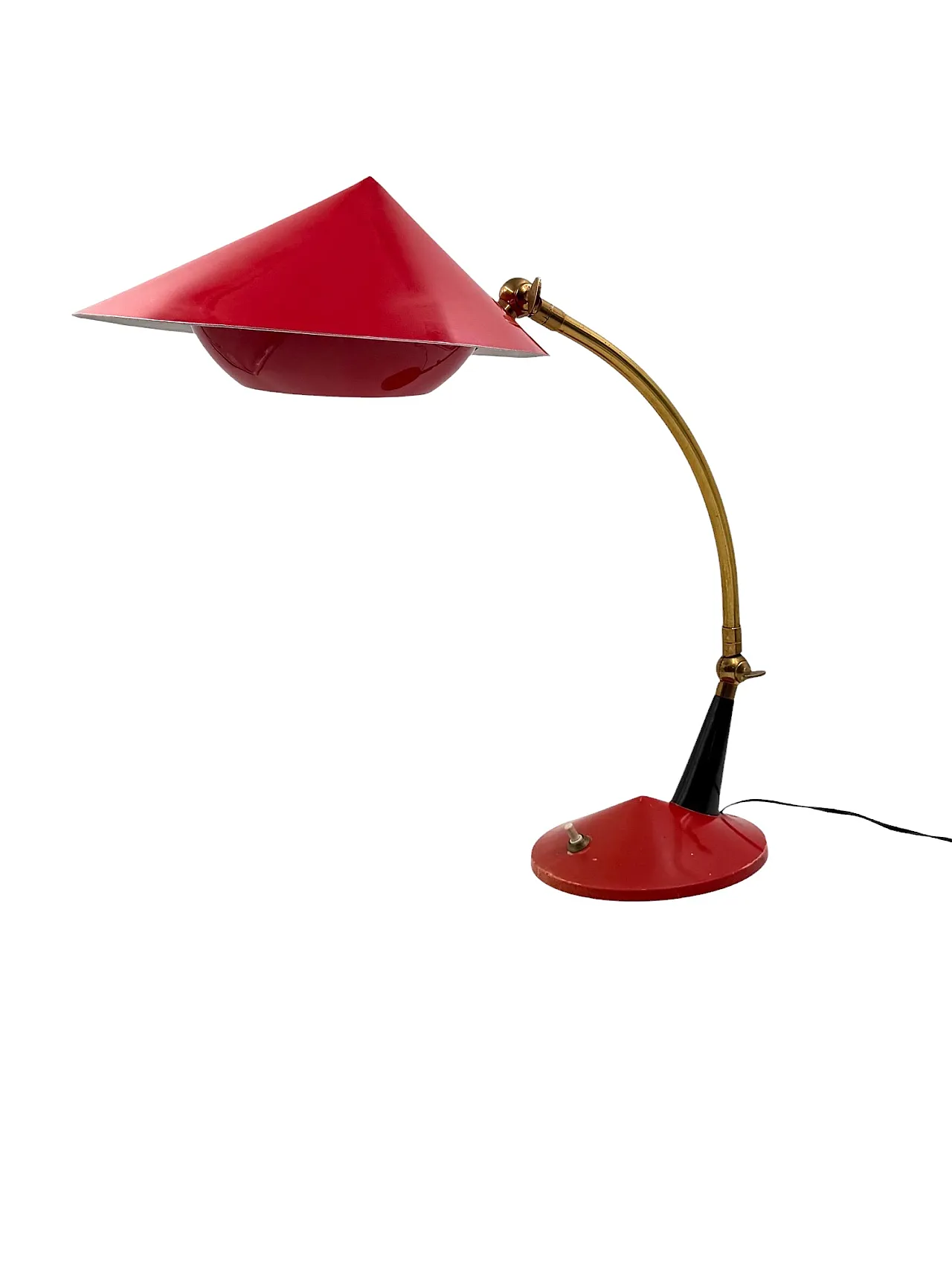 Mid century red desk Lamp, Stilux Milan Italy 1960 ca. 8