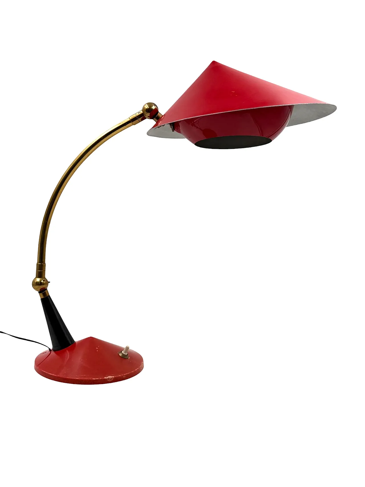 Mid century red desk Lamp, Stilux Milan Italy 1960 ca. 11