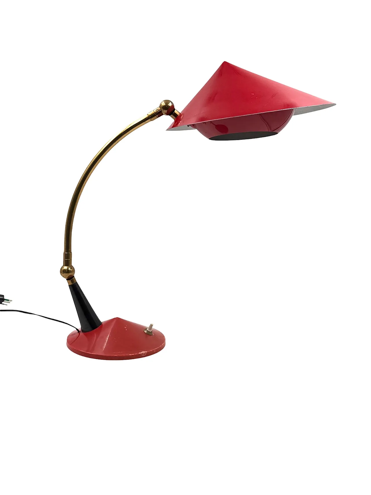 Mid century red desk Lamp, Stilux Milan Italy 1960 ca. 16