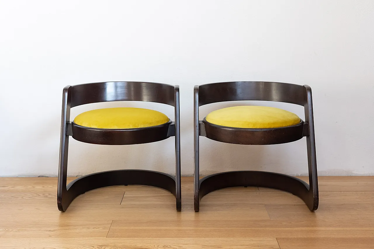 Pair of Willy Rizzo chairs for Mario Sabot, 70s 1