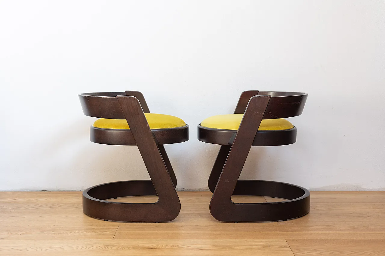 Pair of Willy Rizzo chairs for Mario Sabot, 70s 2