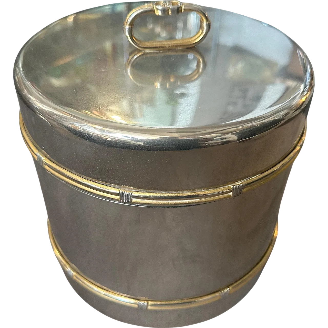 Brass and silver ice bucket by Gucci Firenze, 1970s 15