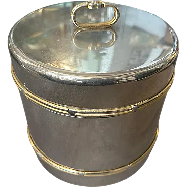 Brass and silver ice bucket by Gucci Firenze, 1970s