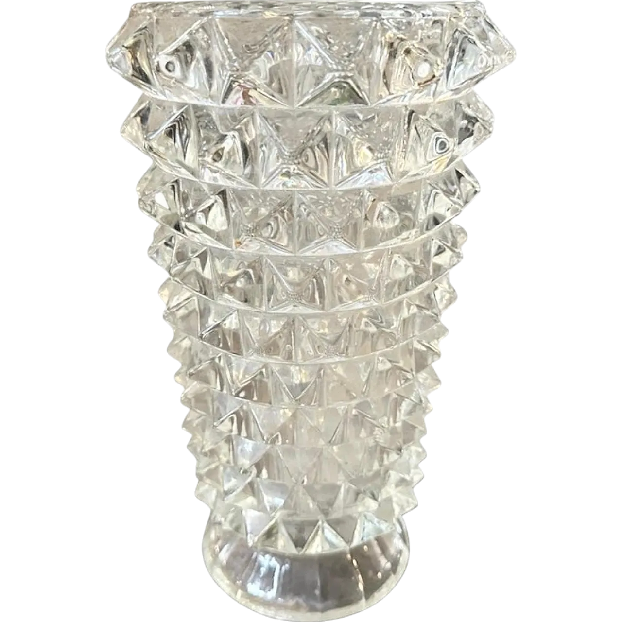 Barovier transparent and rostrato Murano glass vase, 1940s 12