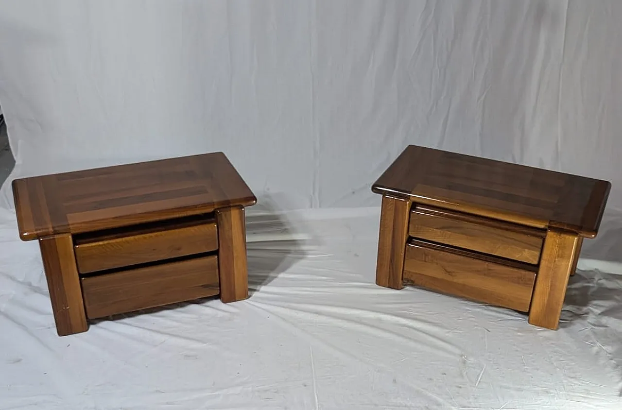 Pair of bedside Tables by Mario Marenco for Mobilgirgi, 70s 1