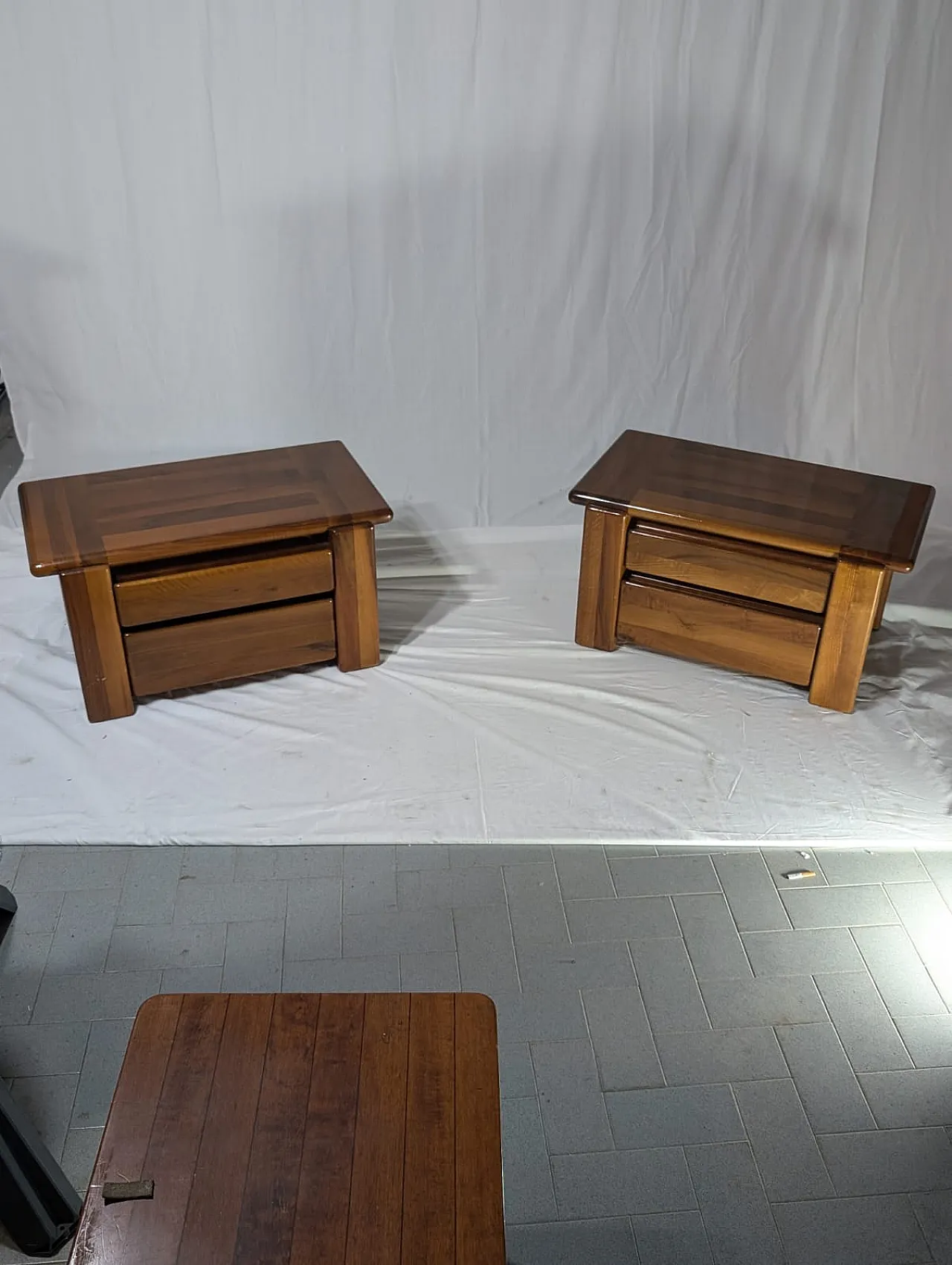 Pair of bedside Tables by Mario Marenco for Mobilgirgi, 70s 3