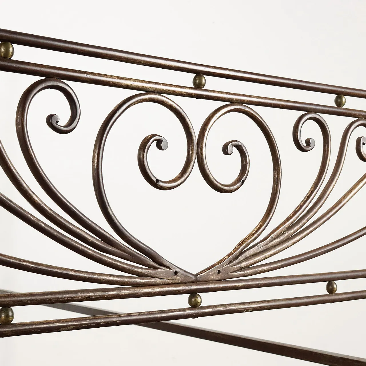 Wrought iron and bronze bed, early 19th century 6