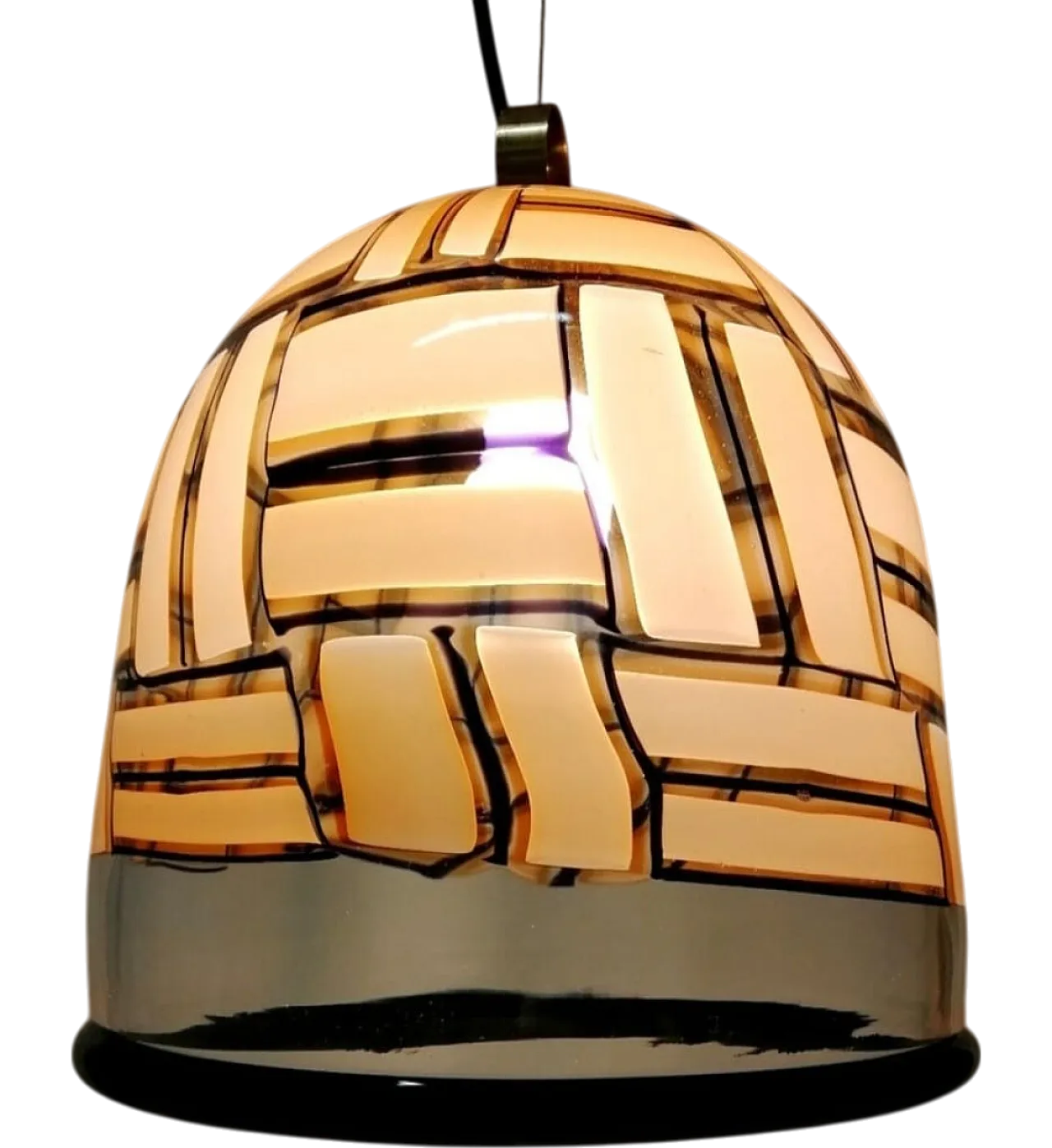 "Ambra tiles" chandelier of I3 Murano glass, 70s 4