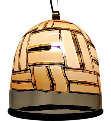 Ambra tiles chandelier of I3 Murano glass, 70s