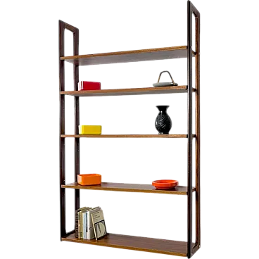 1950s wooden wall bookcase