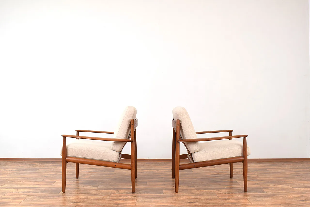 Pair of danish Teak Lounge Chairs by Grete Jalk for France & Son, 60s 3