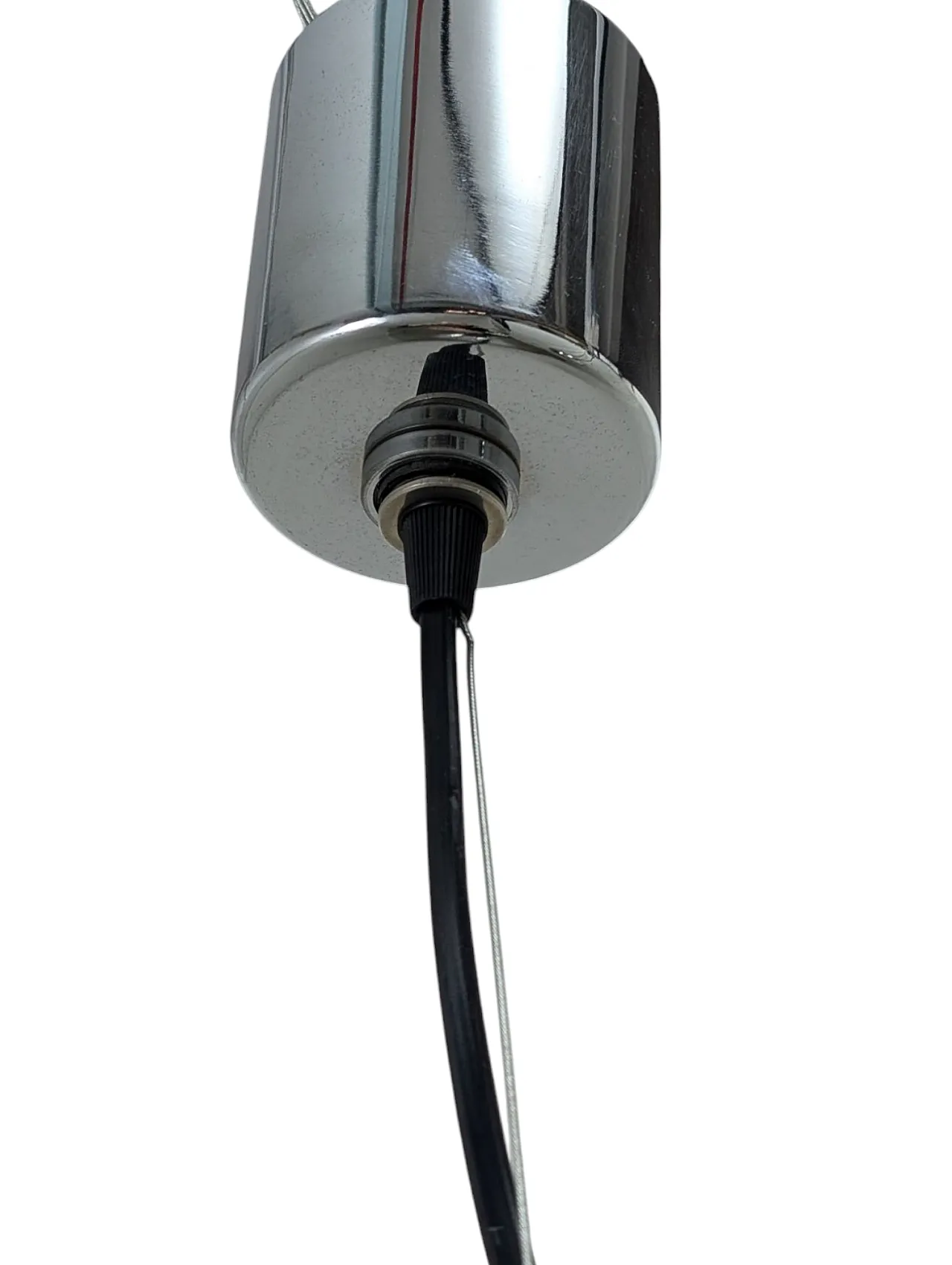 Pair of suspension lamps chromed steel,  70s 5