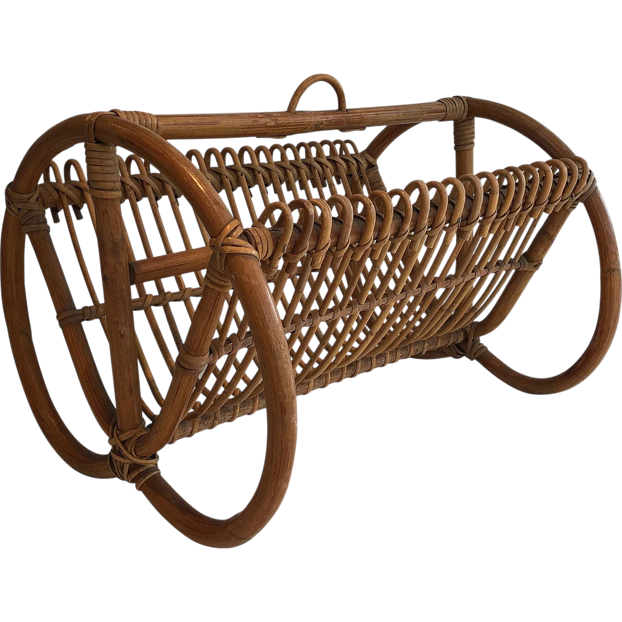 Rattan magazine rack, 1950s 20