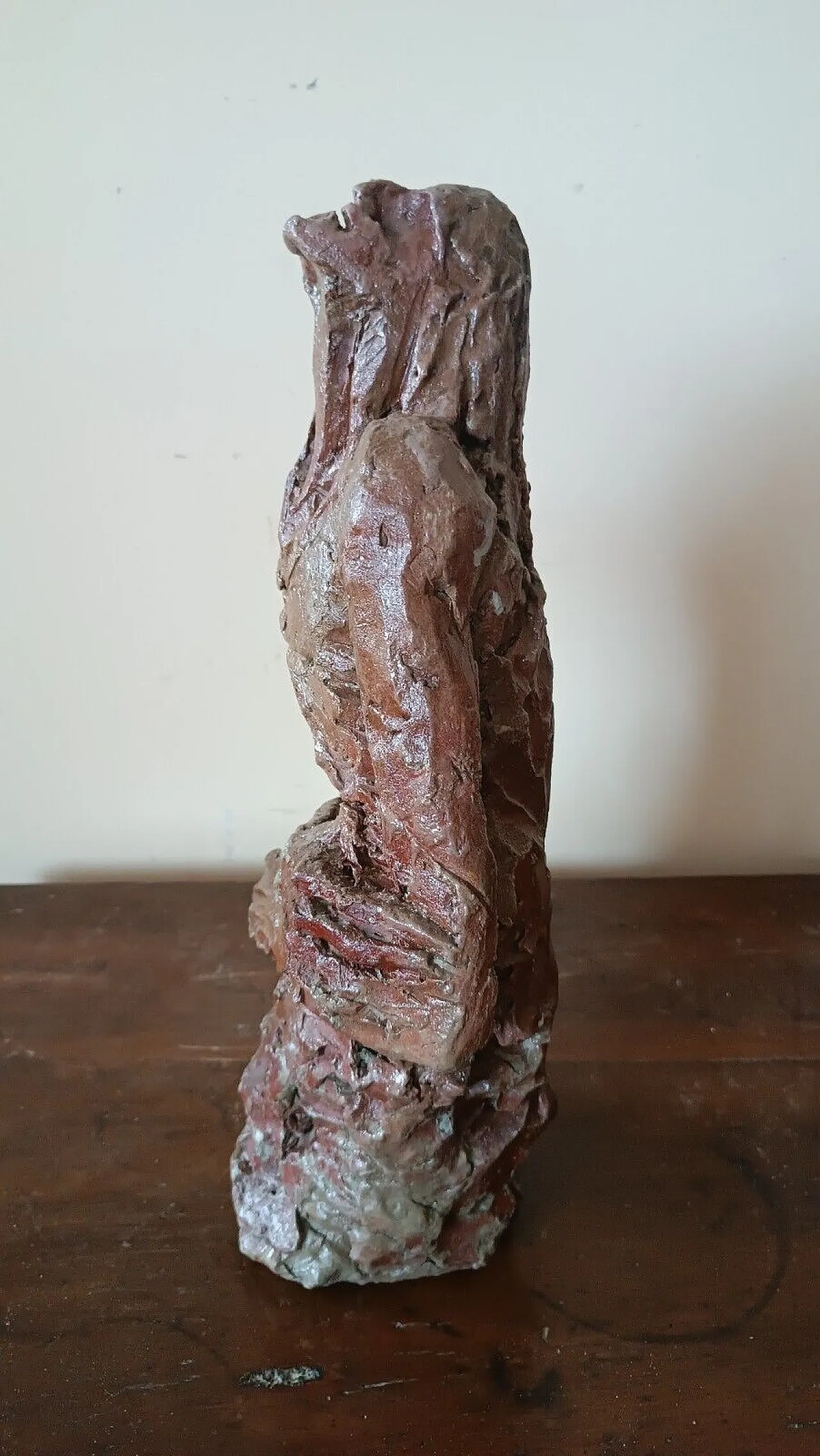 Scultura astratta figura femminile in terra cruda, fine '900 7