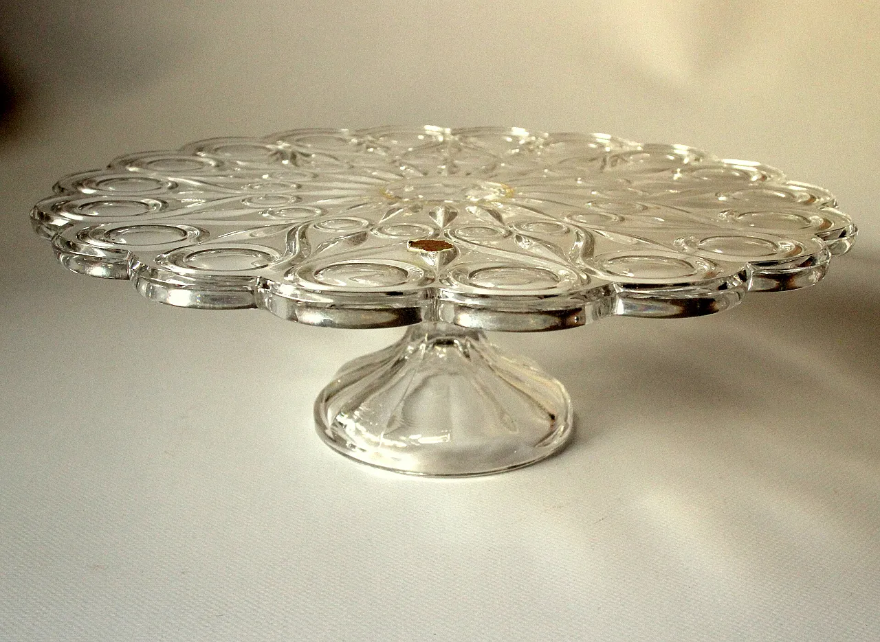 Lead crystal glass cake plate by Nachtmann, 70s 1