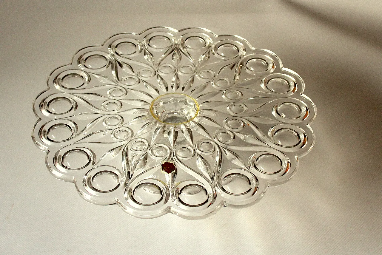 Lead crystal glass cake plate by Nachtmann, 70s 2