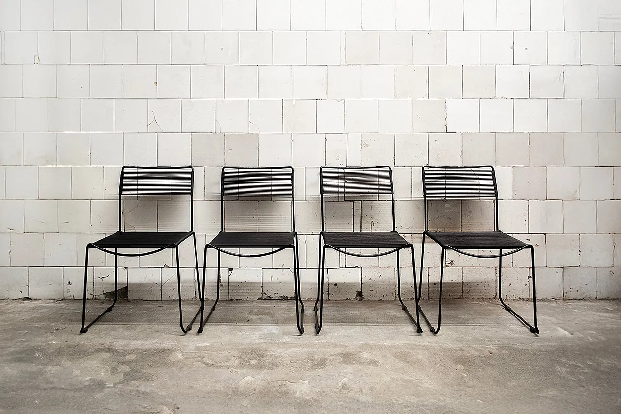 4 Spaghetti Chairs by Giandomenico Belotti for Alias, 1970s 1