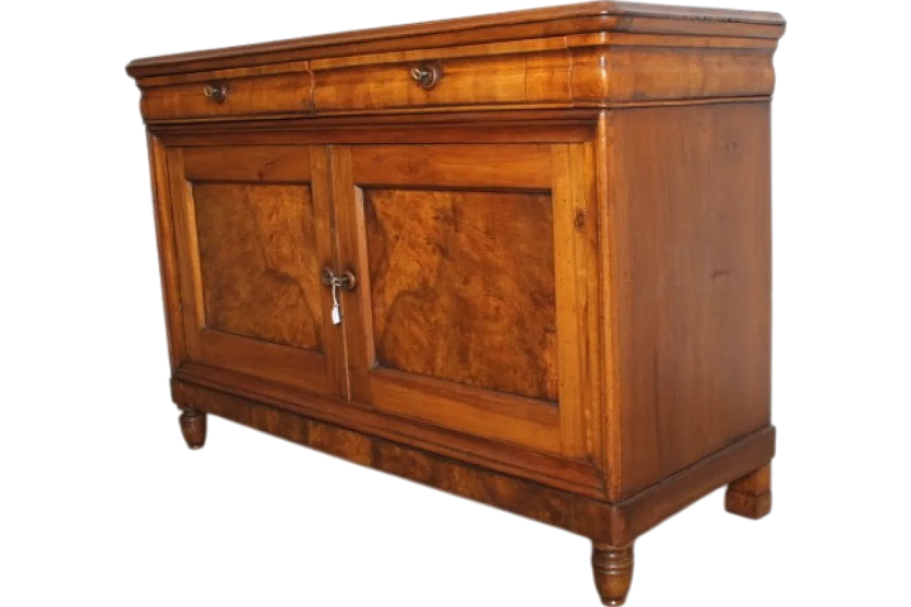 Sideboard Charles X in solid walnut Bologna, early 19th century 19