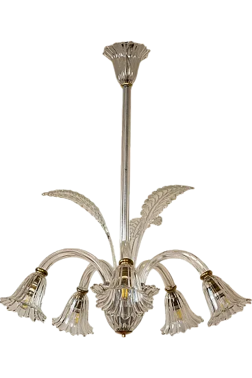 Murano glass chandelier by Barovier & Toso, 1940s