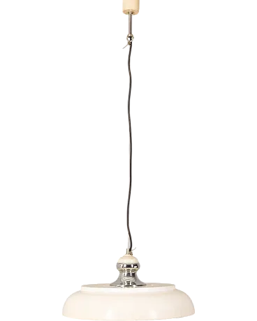 Chandelier in white metal, 1970s