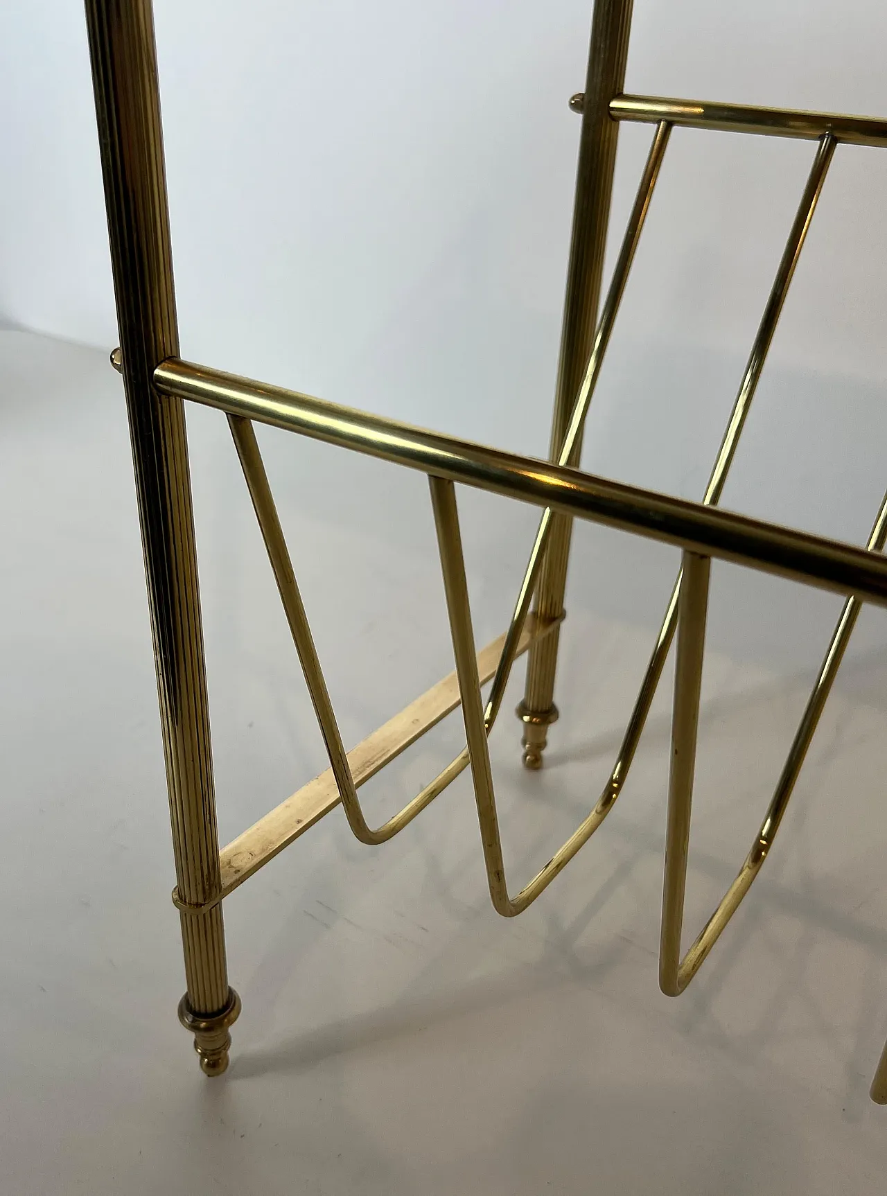 Mahogany and brass magazine rack by Maison Jansen, 1940s 9