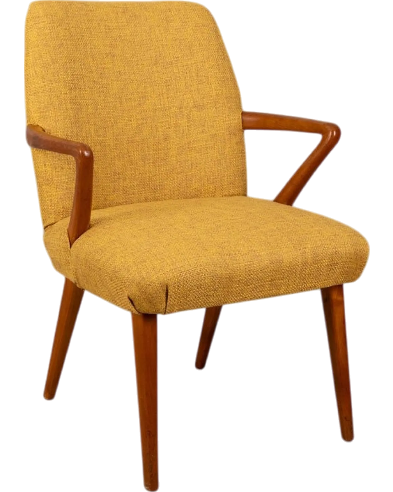 Armchair in yellow fabric, 1960s 10