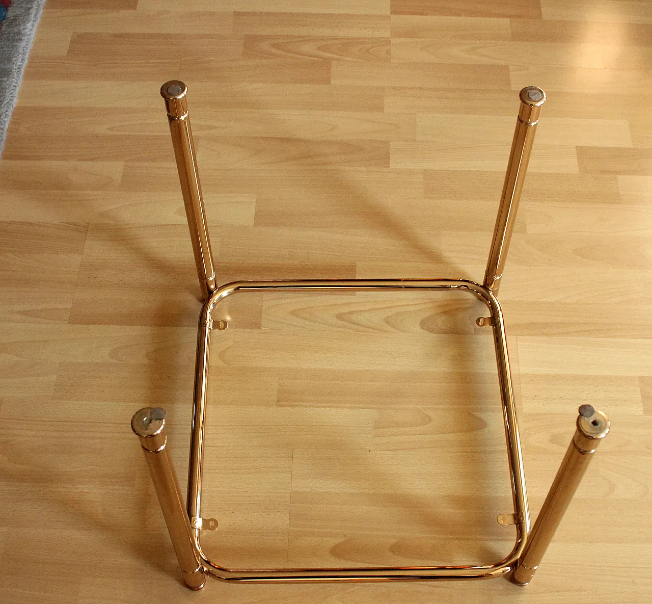 Space Age brass side table with smoked glass plate, 70s 11