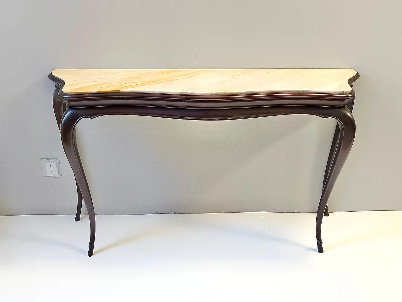 Ebonized Beech Console by Osvaldo Borsani with marble top, 1960s 1