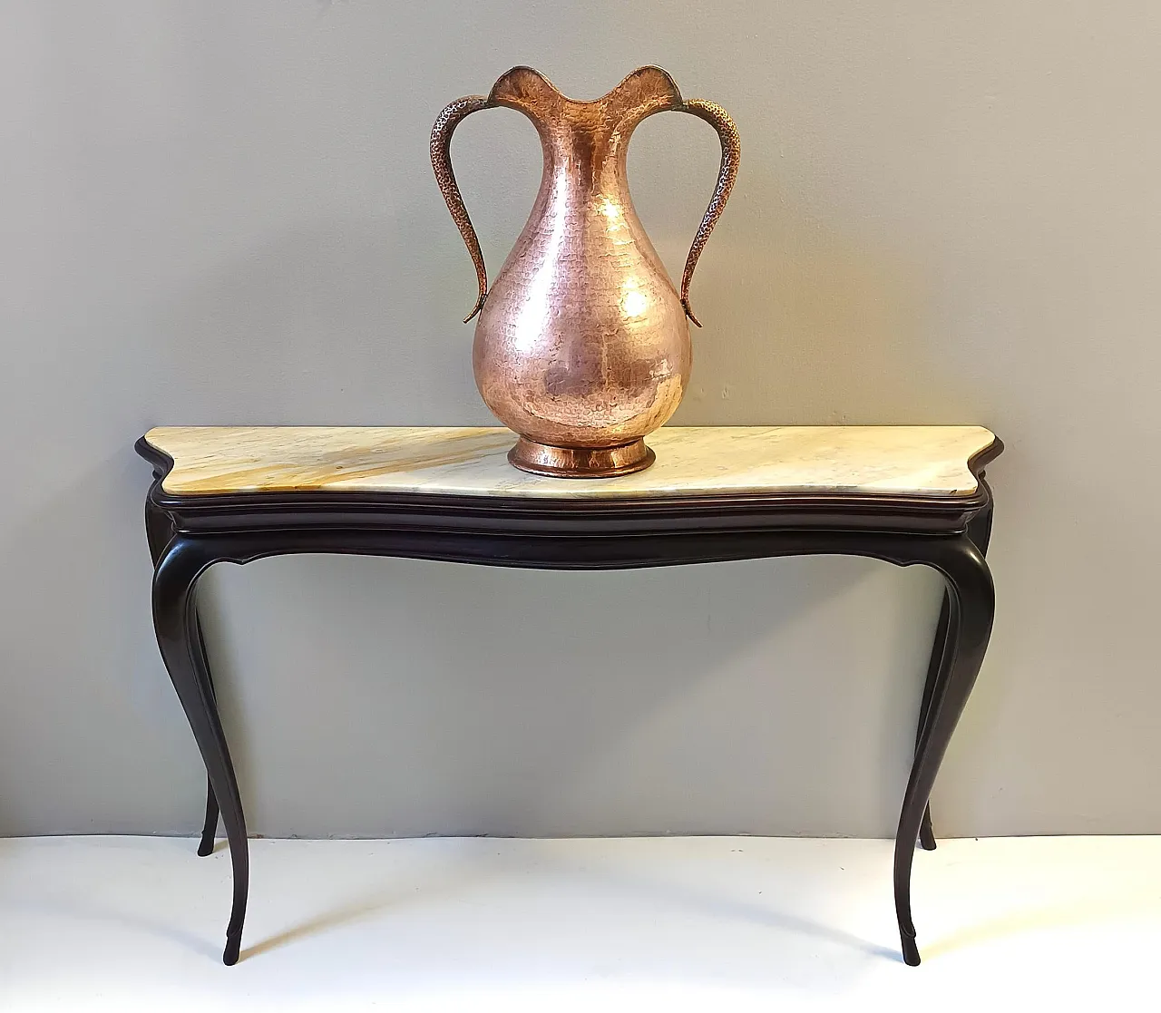 Ebonized Beech Console by Osvaldo Borsani with marble top, 1960s 2