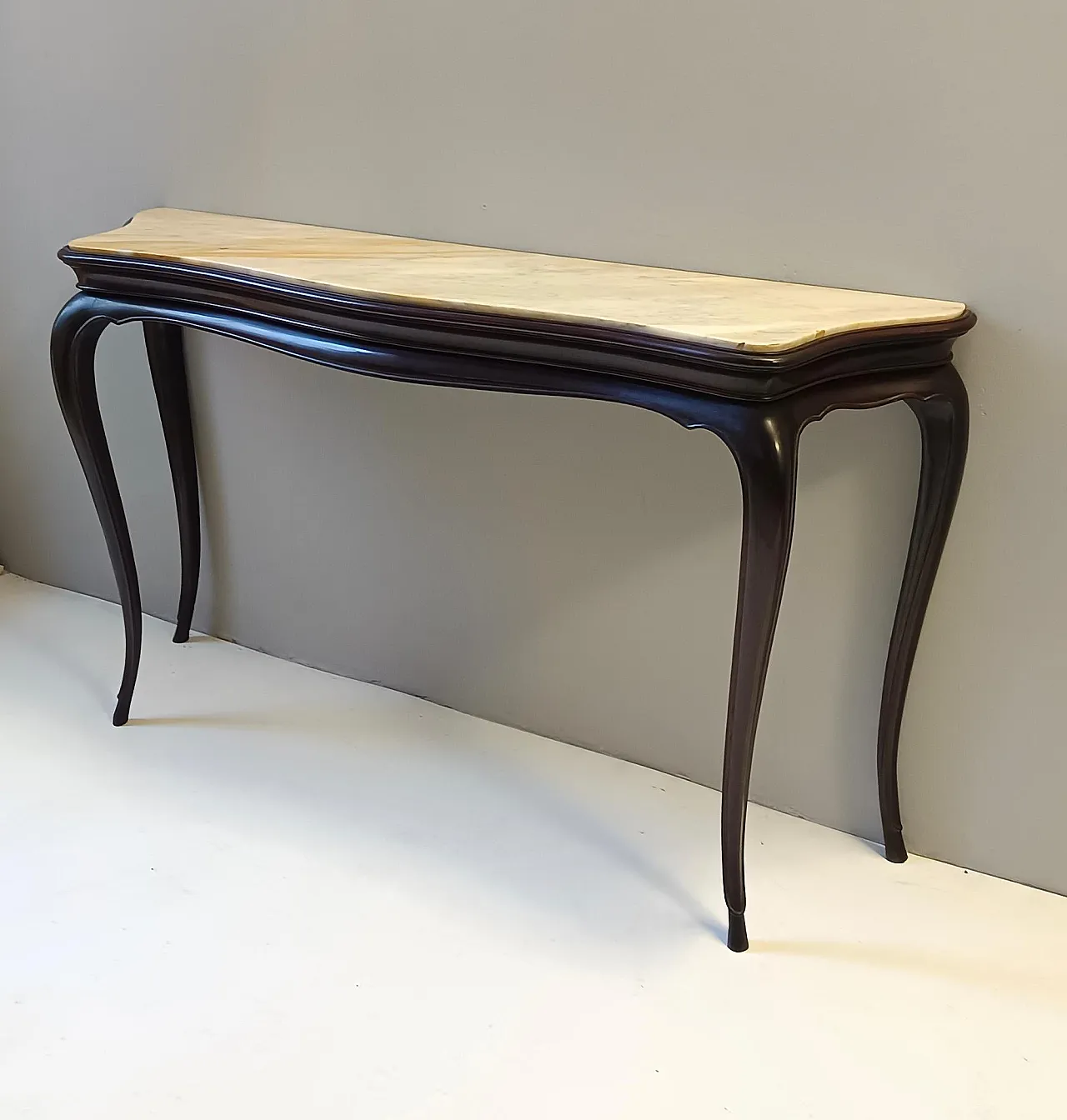 Ebonized Beech Console by Osvaldo Borsani with marble top, 1960s 6