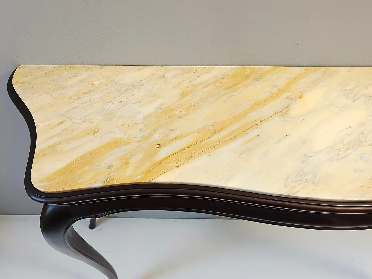 Ebonized Beech Console by Osvaldo Borsani with marble top, 1960s 8